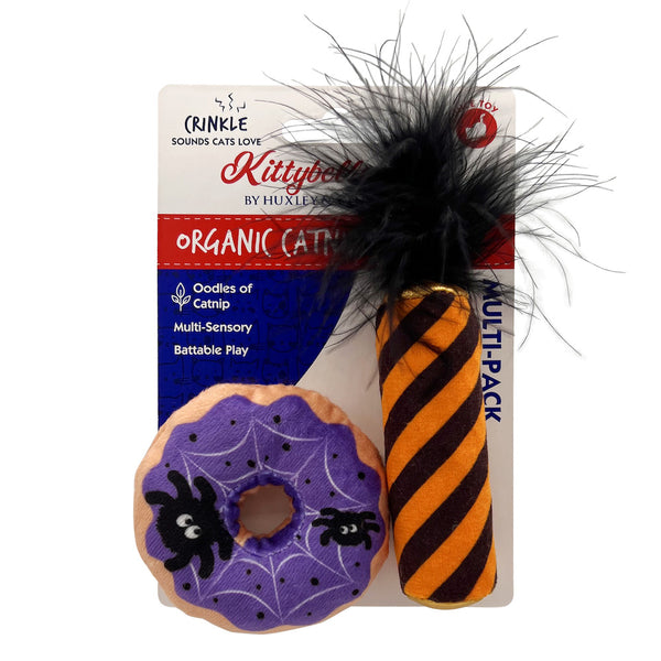 Spiderweb Donut & Black Flake Candle Cat Toy Set