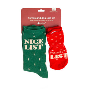 Human & Dog Matching Sock Set - Naughty/Nice List