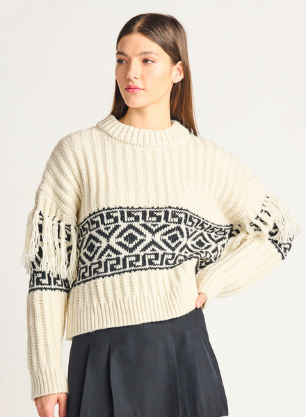 Fringe Jacquard Sweater