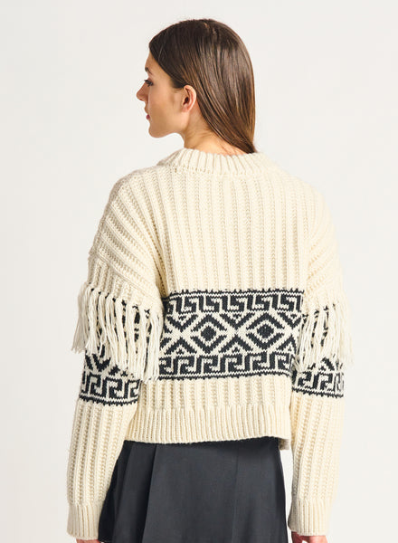 Fringe Jacquard Sweater
