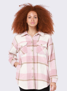 'Pretty In Pink' Plaid Shacket