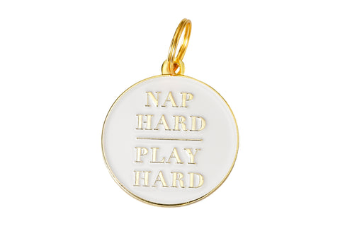 'Nap Hard Play Hard' Pet ID Tag
