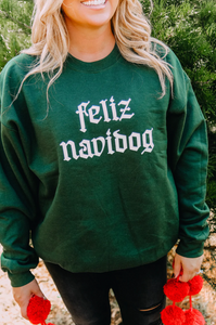 Feliz Navidog Sweatshirt - Green