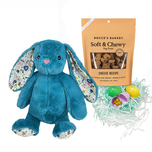 'Some Bunny Loves You' Doggie Easter Basket - Bright Blue Bunny