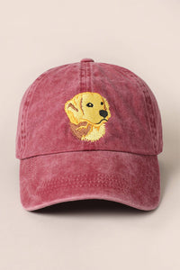 Embroidered Golden Retriever Cotton Baseball Cap