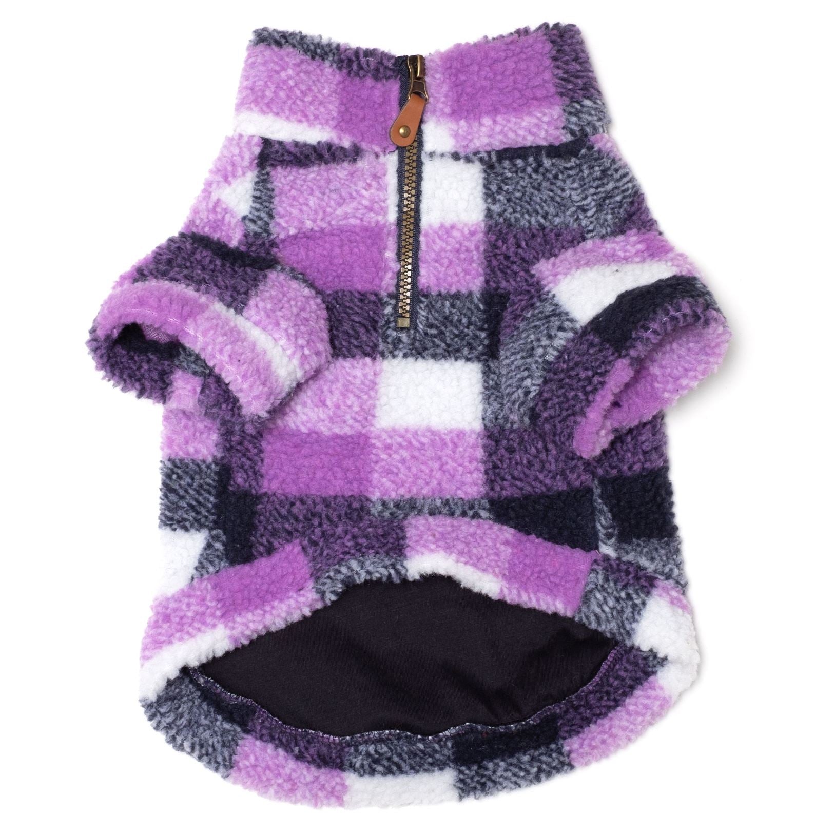 Sherpa 1/4 Zip Pullover - Purple Check